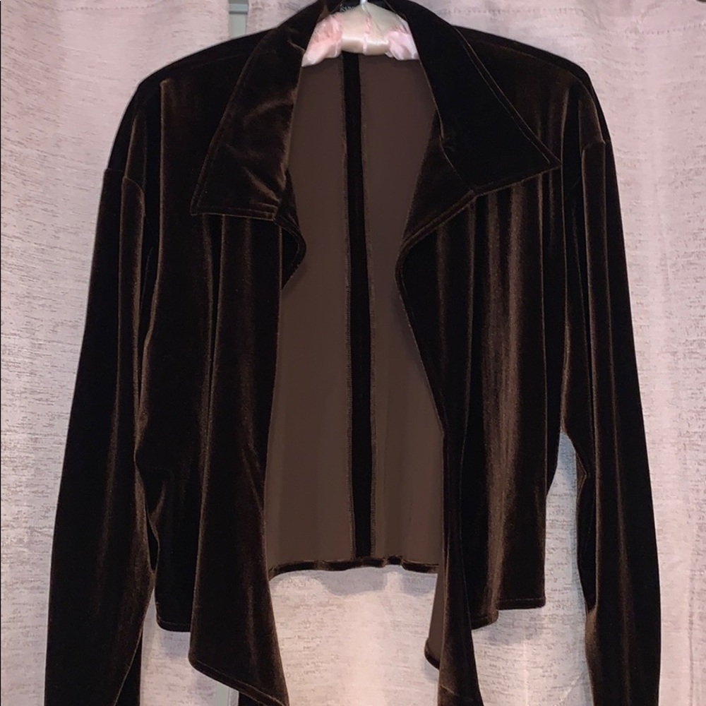 VINTAGE BROWN VELVET TIE JACKET